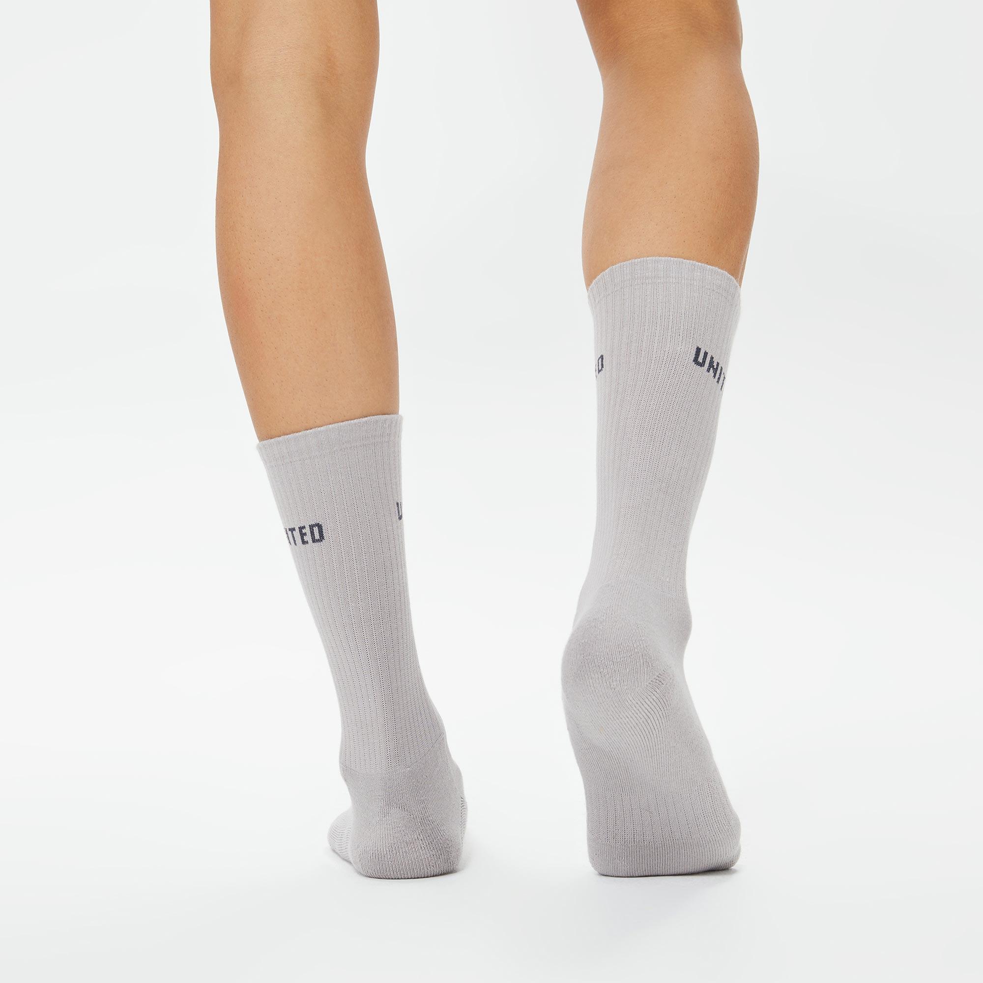 UNITED4 Unisex Beyaz/Siyah/Gri 3'lü Çorap