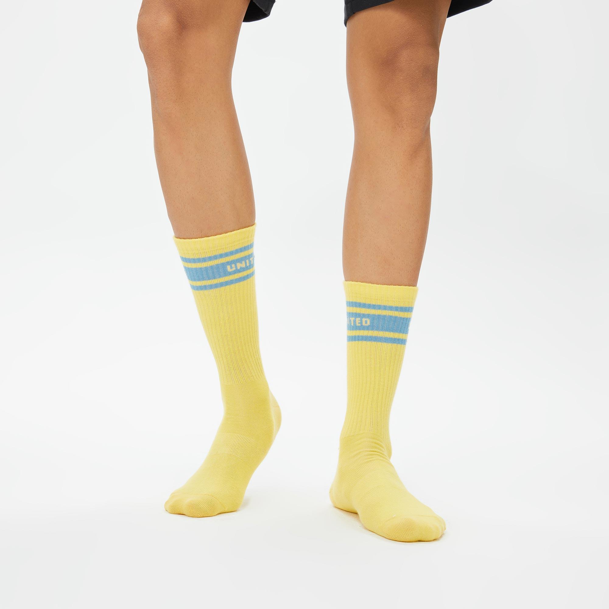 UNITED4 Erkek Mavi/Sarı 2'li Çorap