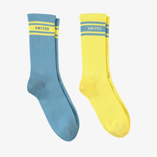  UNITED4 Erkek Mavi/Sarı 2'li Çorap