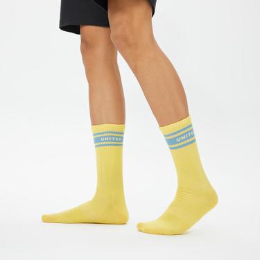 UNITED4 Erkek Mavi/Sarı 2'li Çorap