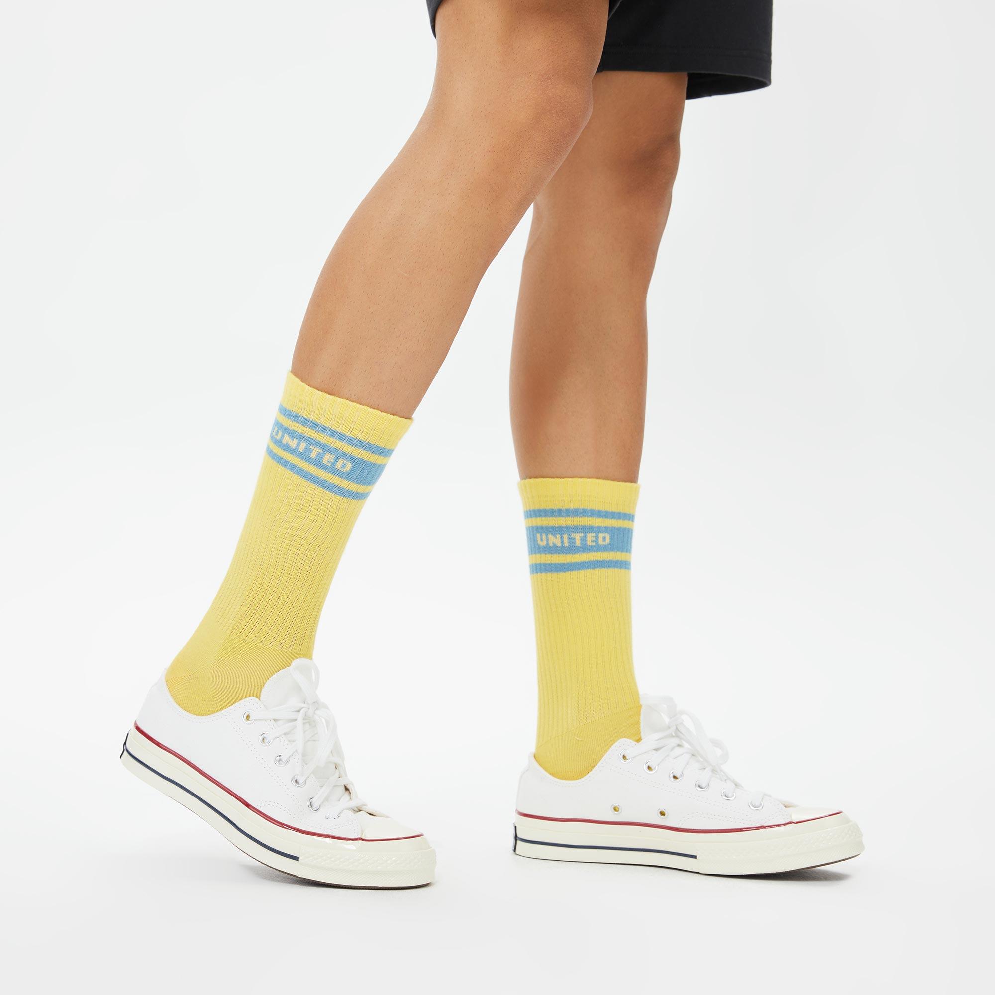 UNITED4 Erkek Mavi/Sarı 2'li Çorap