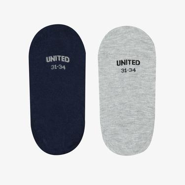  UNITED4 Classic Çocuk Lacivert/Gri 2'li Çorap