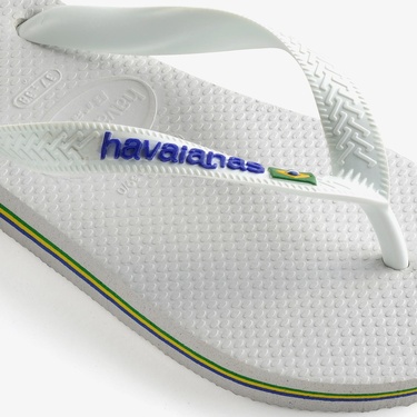  Havaianas Brasil Logo Unisex Beyaz Terlik