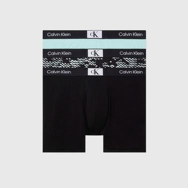  Calvin Klein 96 Cotton 3'lü Erkek Mavi Boxer