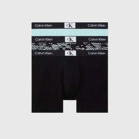  Calvin Klein 96 Cotton 3'lü Erkek Mavi Boxer