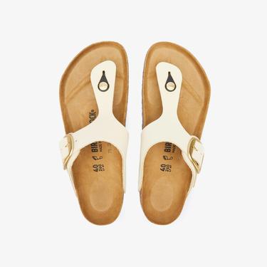  Birkenstock Gizeh Big Buckle Nu Kadın Krem Terlik