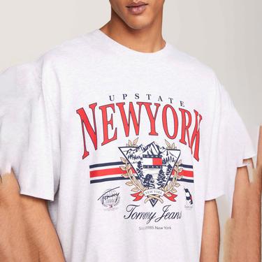  Tommy Jeans Ovz Vintage Erkek Gri T-Shirt