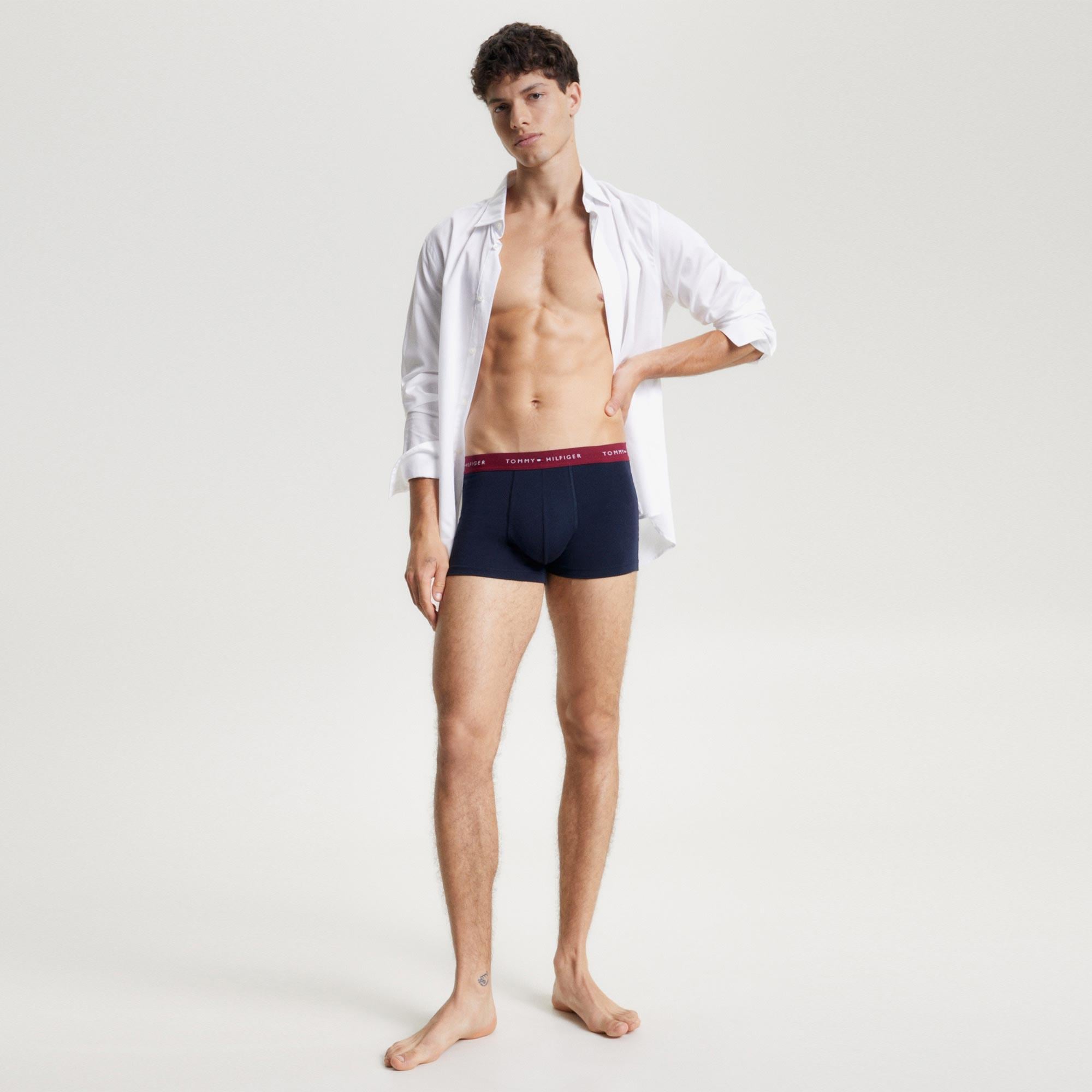 Tommy Hilfiger 3'lü Wb Trunk Erkek Mavi Boxer
