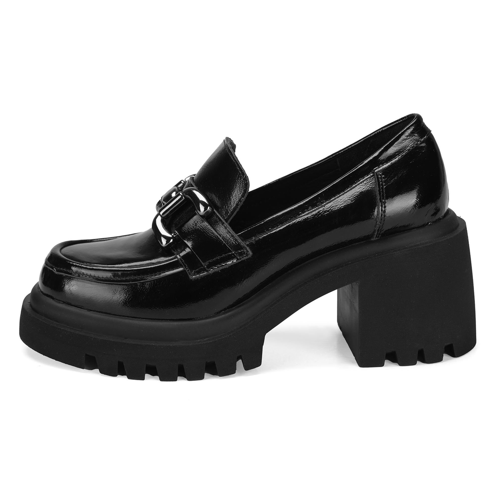 Kadın Siyah Topuklu Deri Günlük Ayakkabı