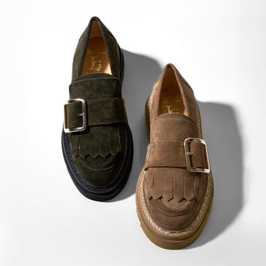  Luca Grossi Yeşil Kadın Püsküllü Süet Loafer Ayakkabı