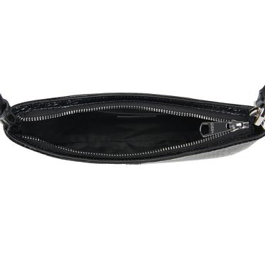  Deran Siyah Kadın Deri Kroko Baskılı Omuz Çantası