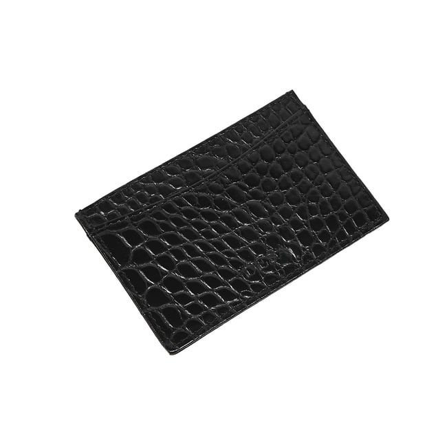  Siyah Dukinea Kroko Baskılı Deri Kartlık