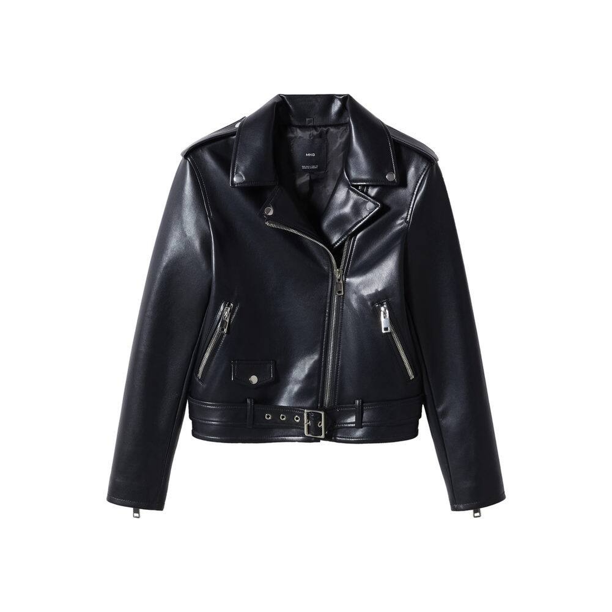 Mango Kadın Deri Görünümlü Biker Ceket Siyah