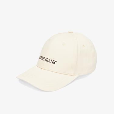  Guess 3D Embro Baseball Canvas Twill Erkek Krem Rengi Şapka