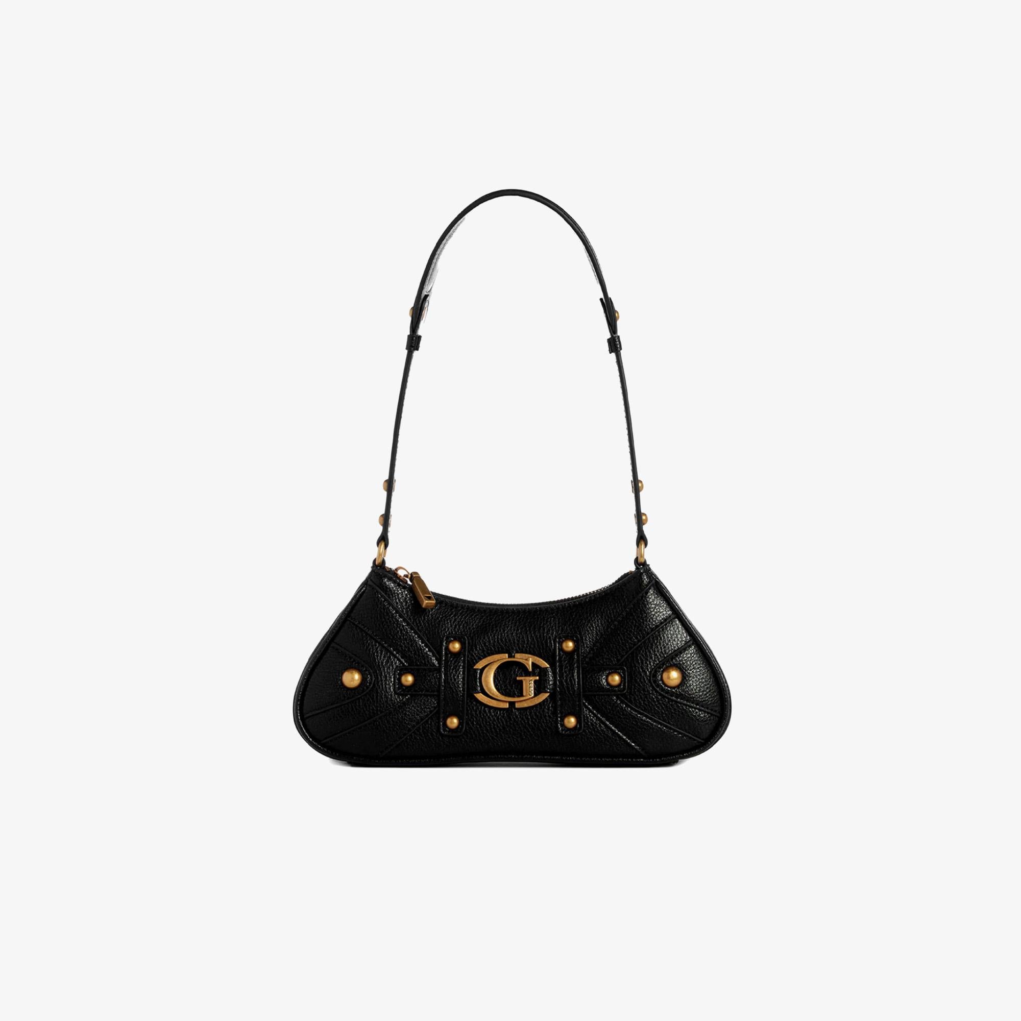 Guess Decor Vintage Sml Gf Giully Micro Mini Kadın Siyah Omuz Çantası