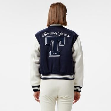  Tommy Jeans Letterman Kadın Mavi Ceket