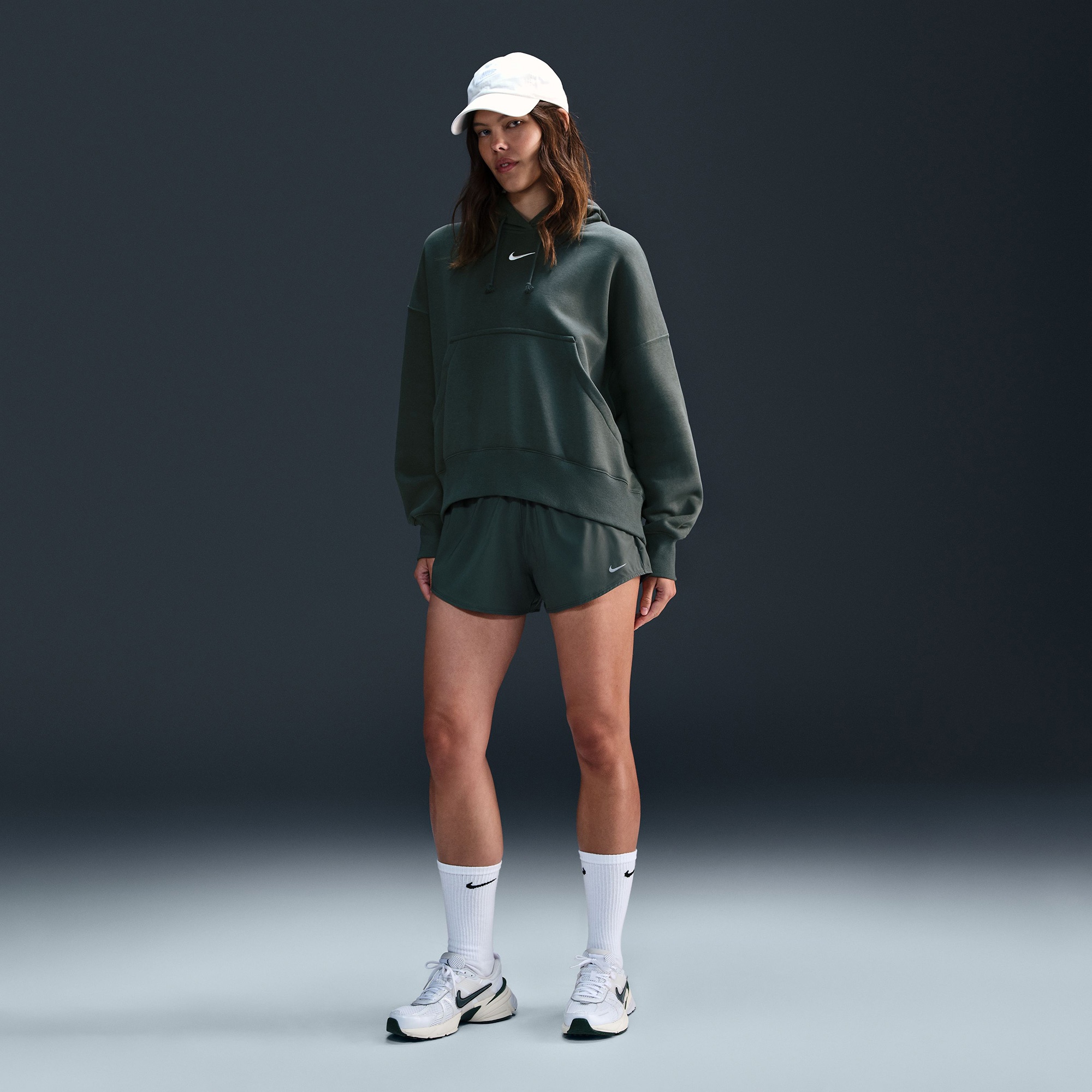 Nike Sportswear Phoenix Fleece Kadın Yeşil Kapüşonlu Sweatshirt