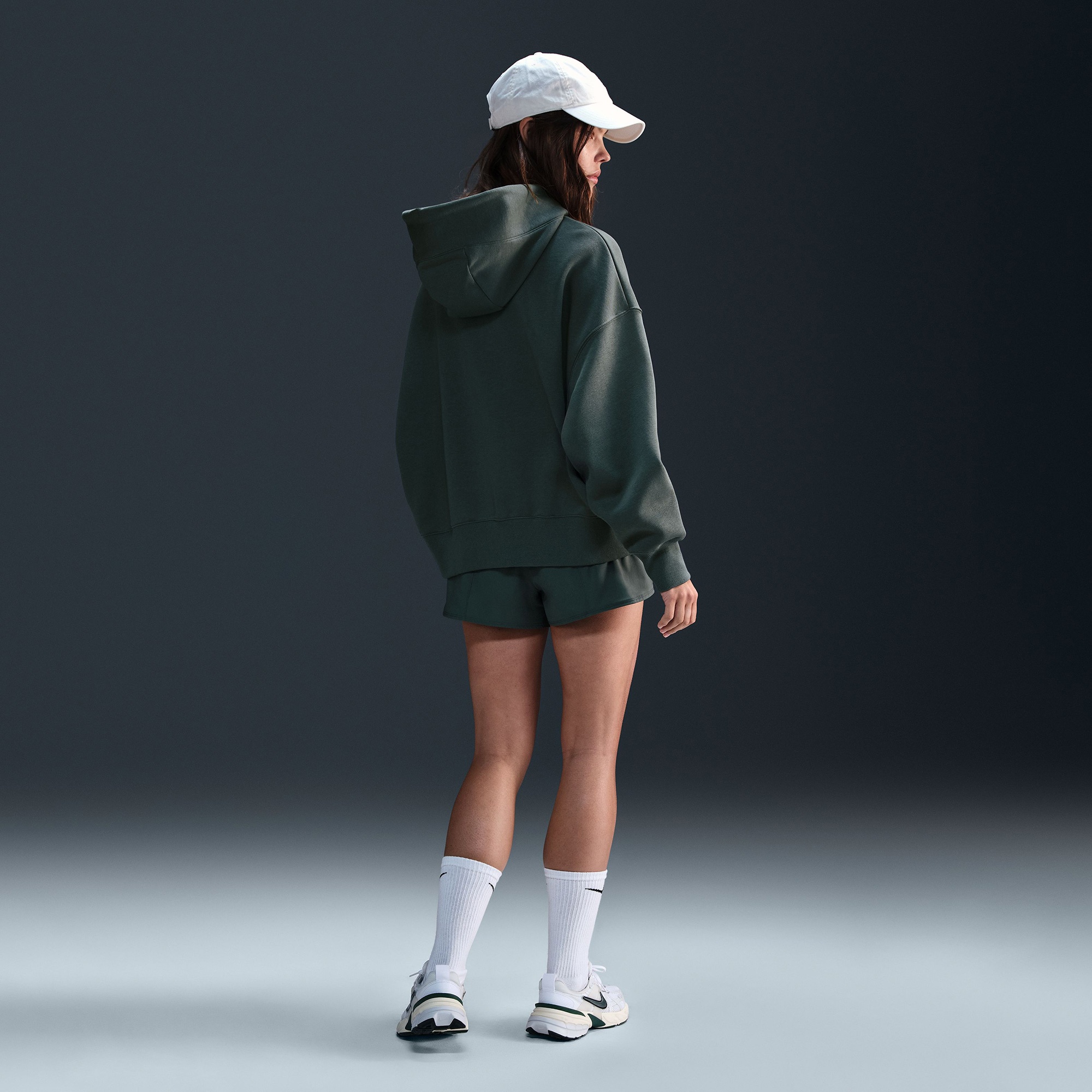 Nike Sportswear Phoenix Fleece Kadın Yeşil Kapüşonlu Sweatshirt