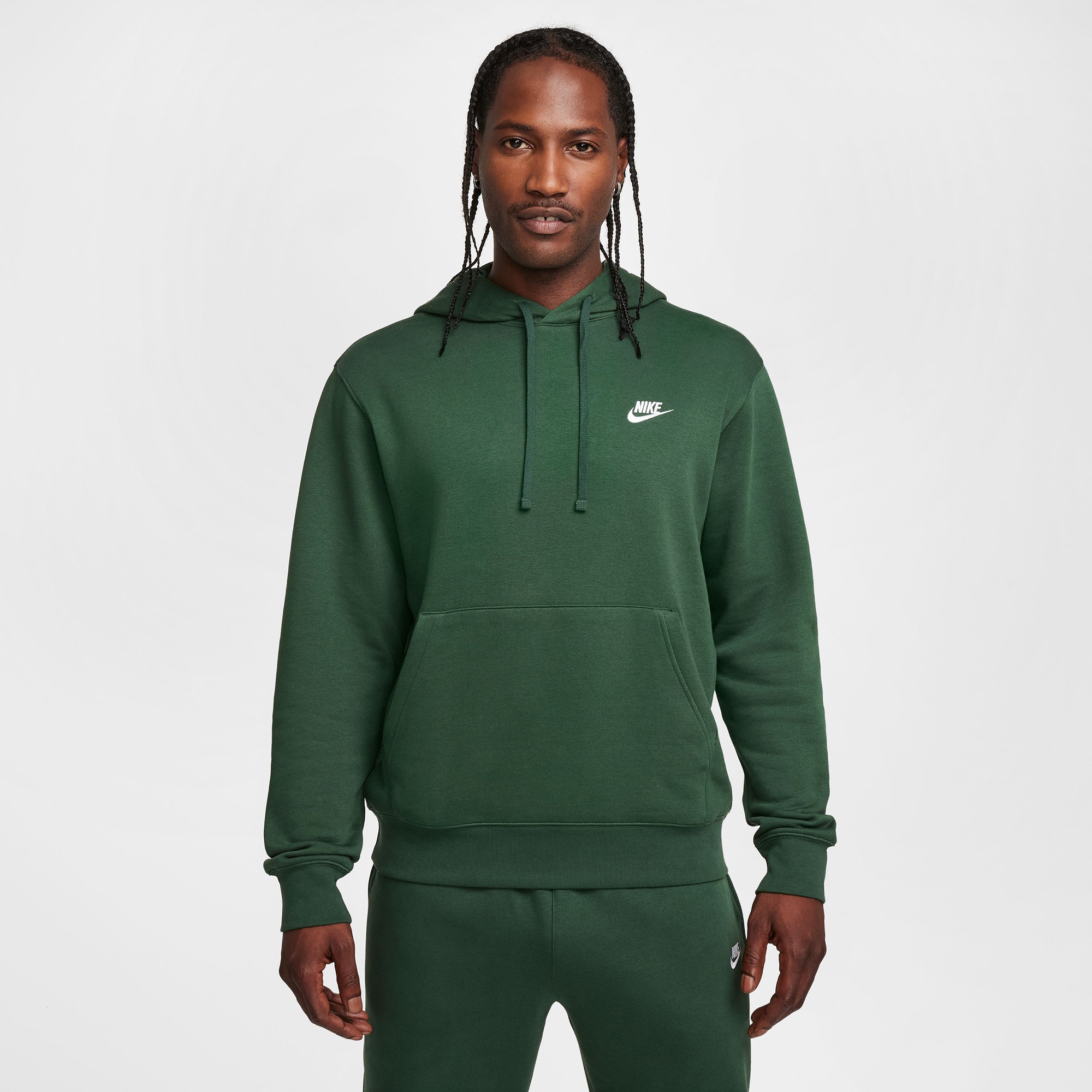 Nike Sportswear Club Fleece Erkek Yeşil Kapüşonlu Sweatshirt