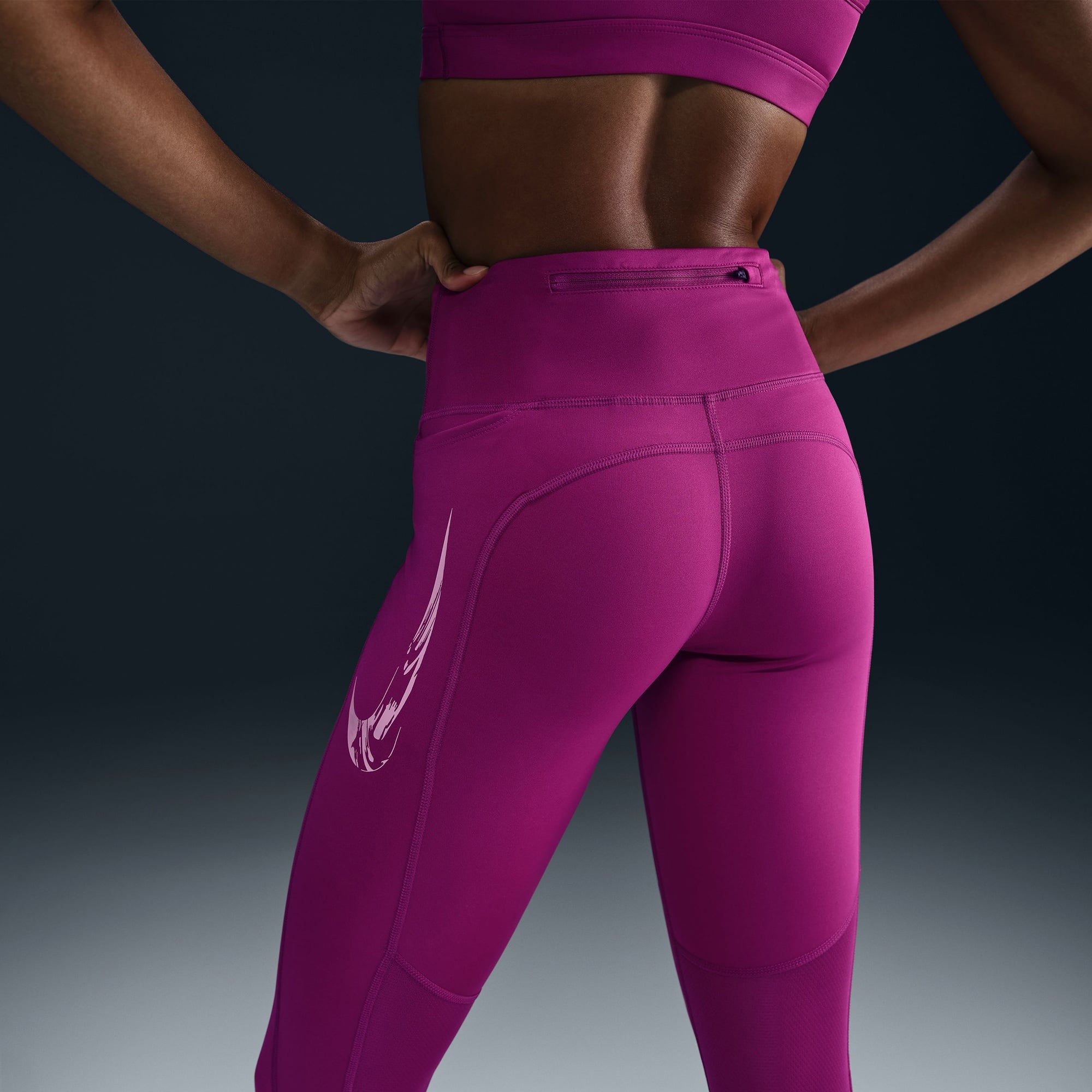 Nike Dri-Fit Fast Kadın Mor Tayt