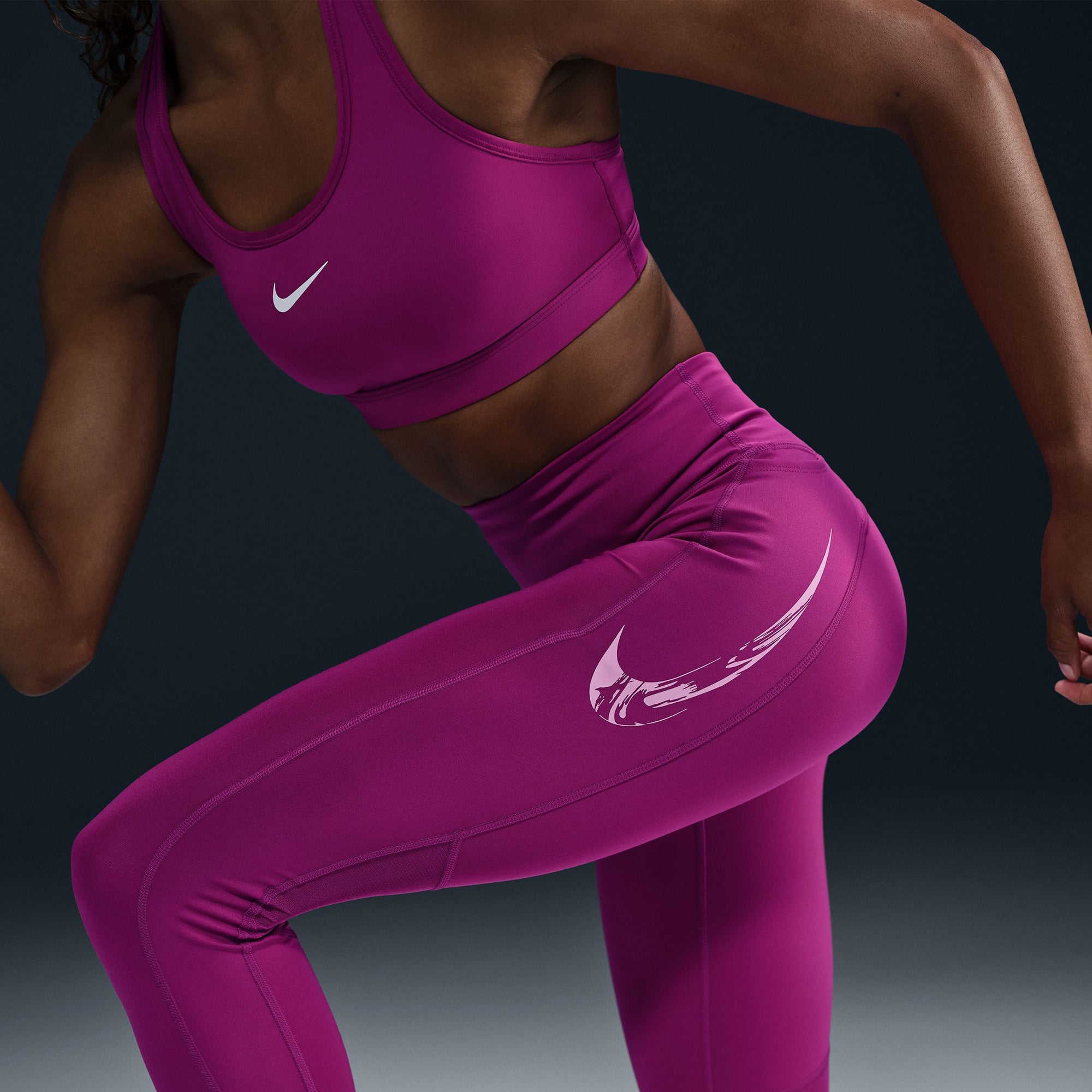 Nike Dri-Fit Fast Kadın Mor Tayt