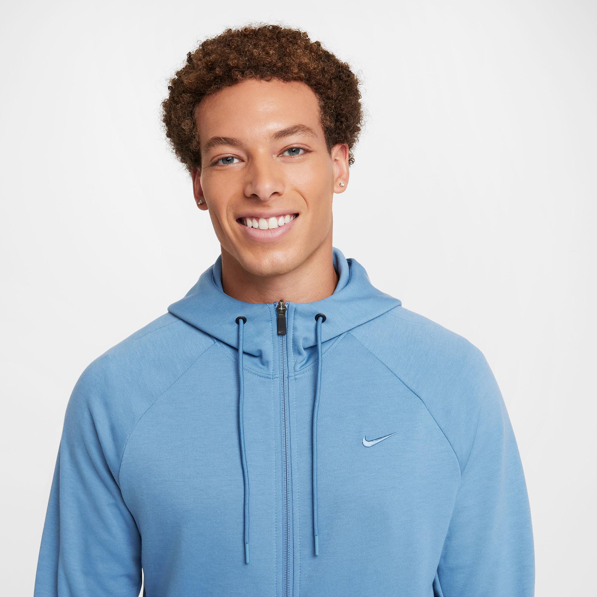 Nike Dri-Fit Primary Fleece Erkek Mavi Hoodie