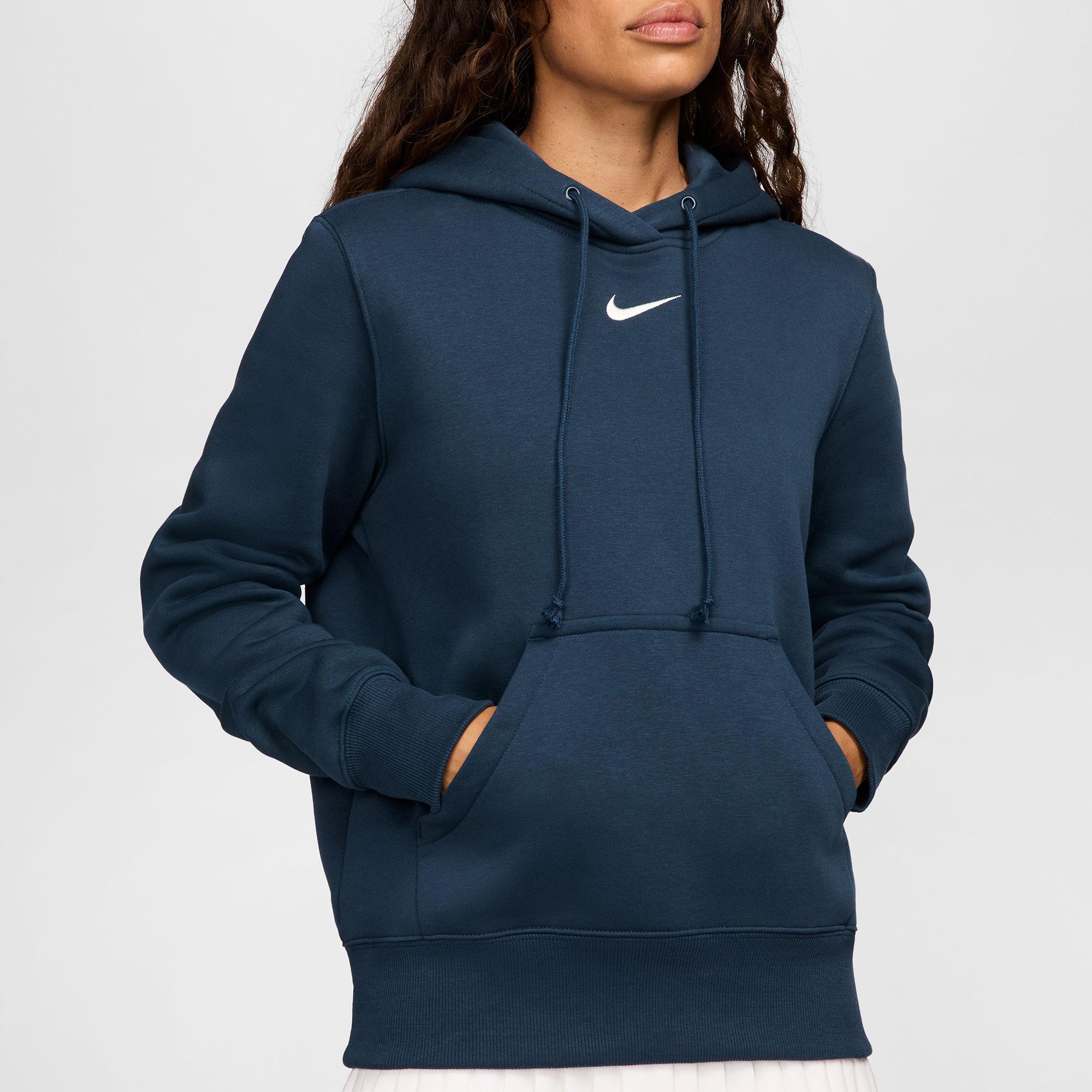 Nike Sportswear Phoenix Fleece Kadın Lacivert Kapüşonlu Hoodie