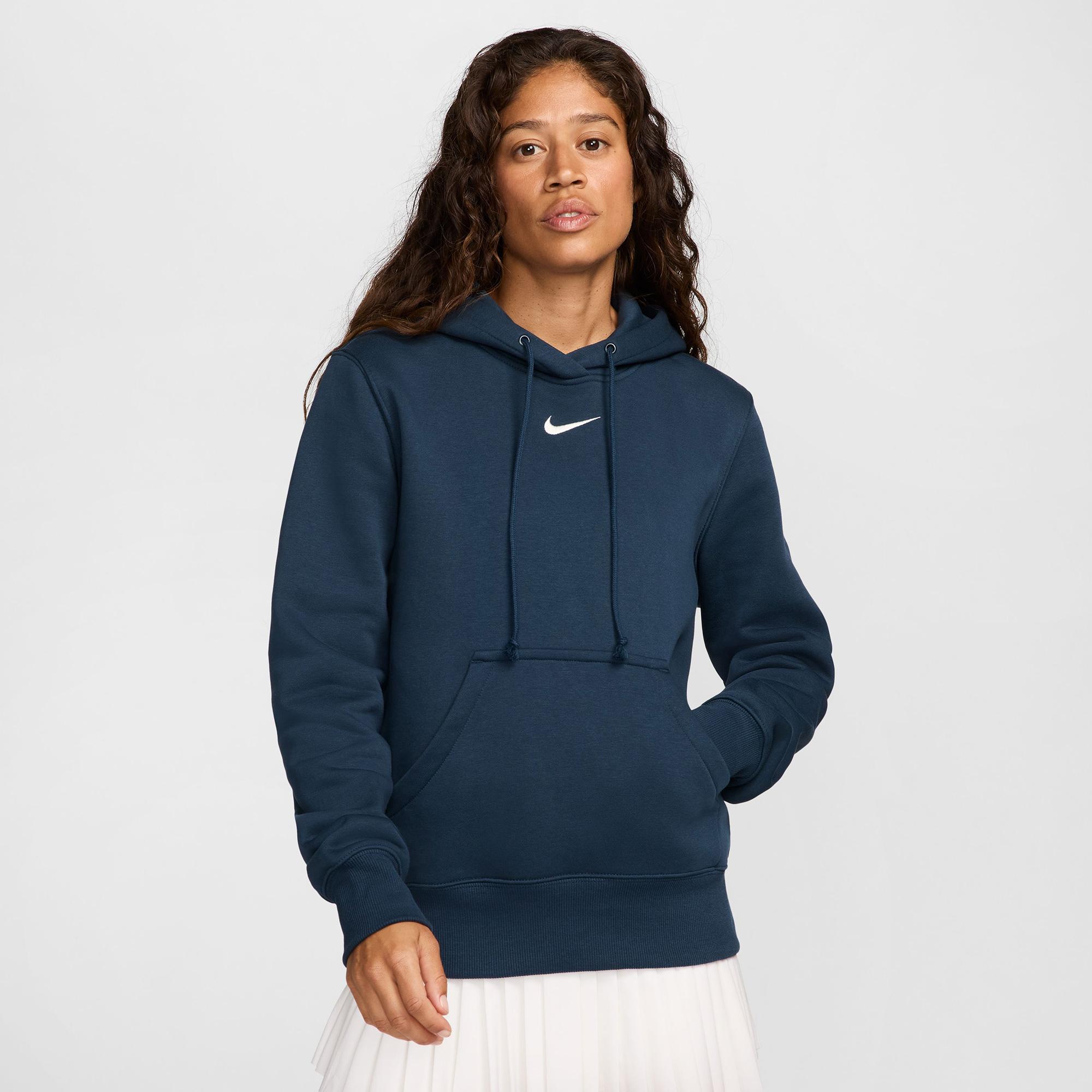 Nike Sportswear Phoenix Fleece Kadın Lacivert Kapüşonlu Hoodie