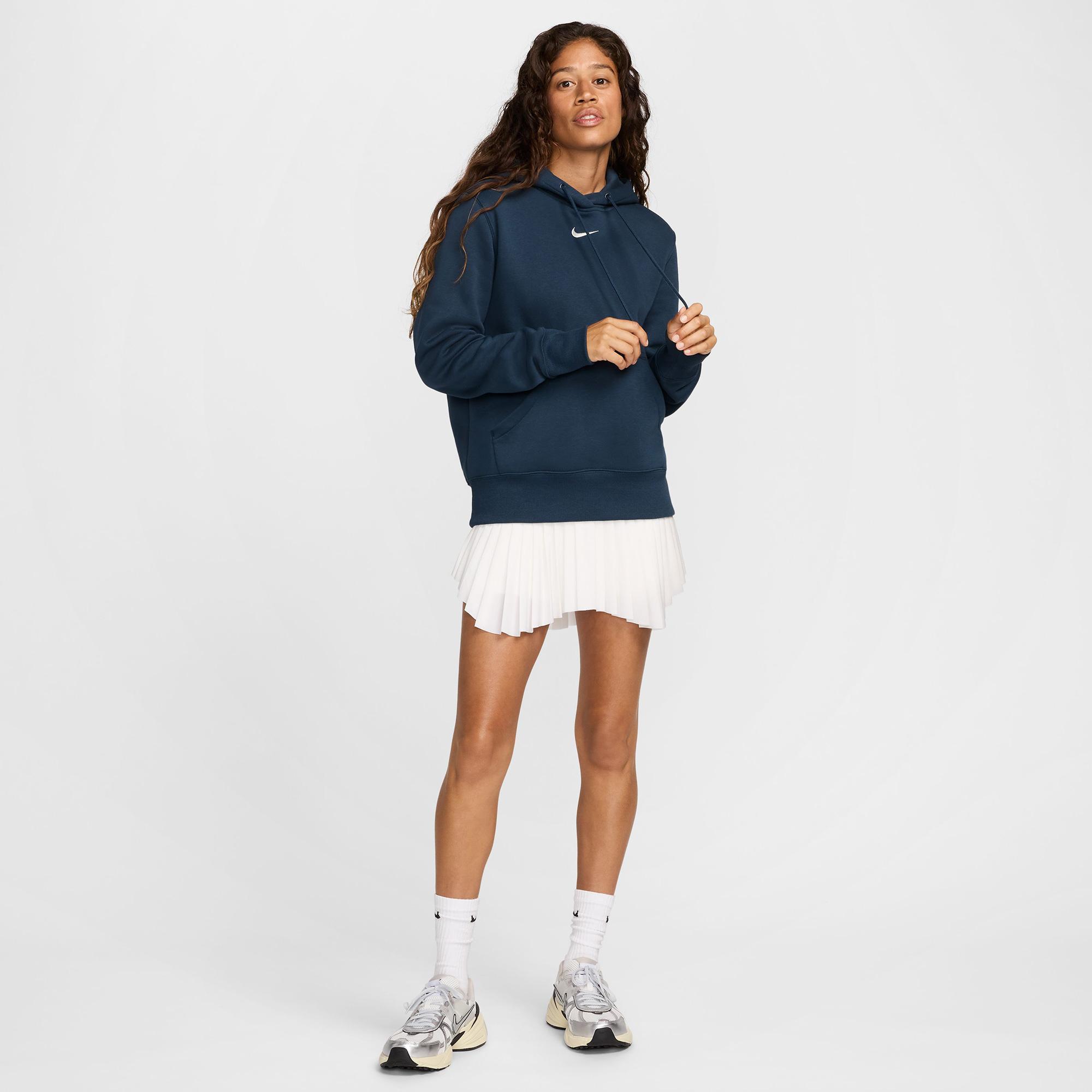 Nike Sportswear Phoenix Fleece Kadın Lacivert Kapüşonlu Hoodie