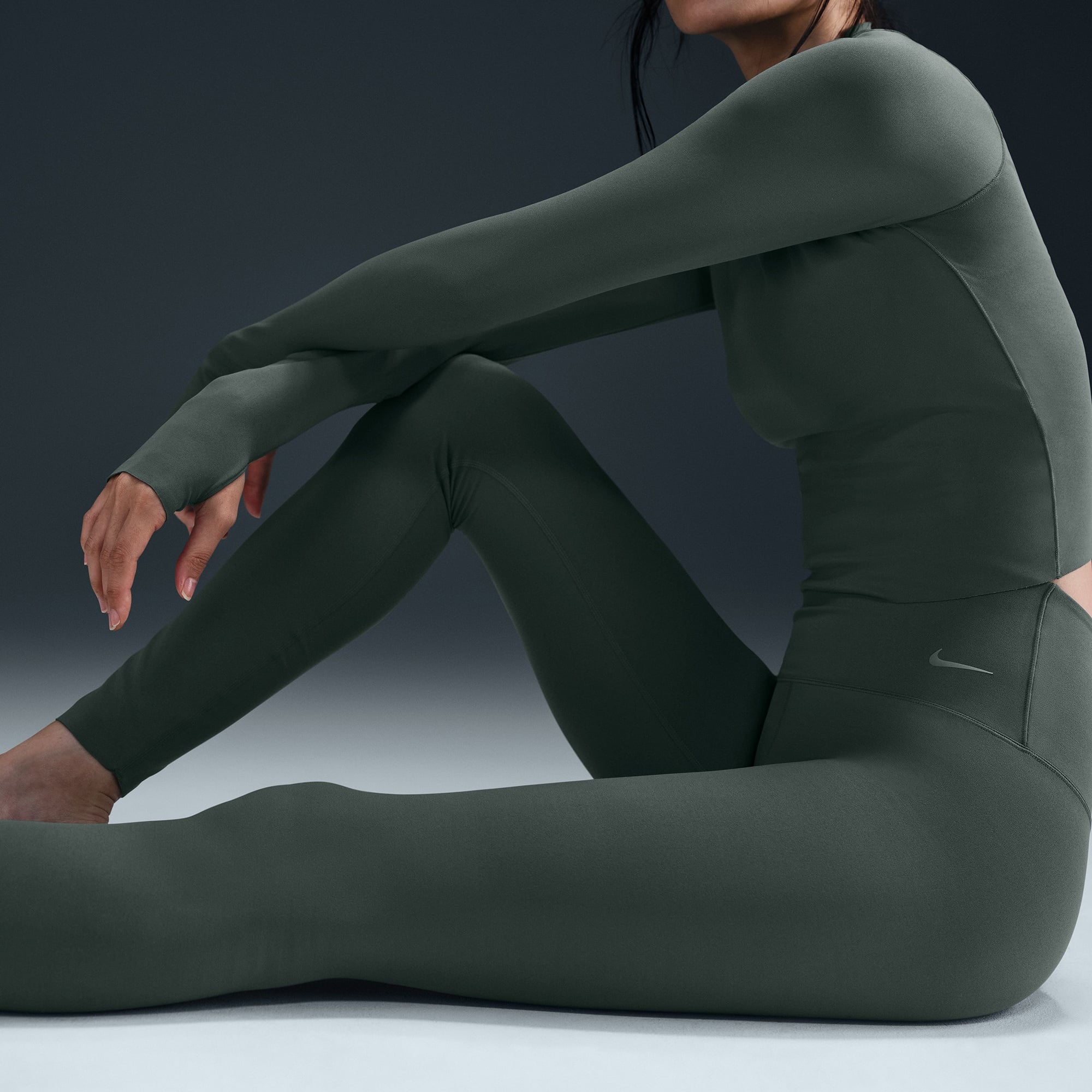 Nike Dri-Fit Zenvy Kadın Yeşil Tayt