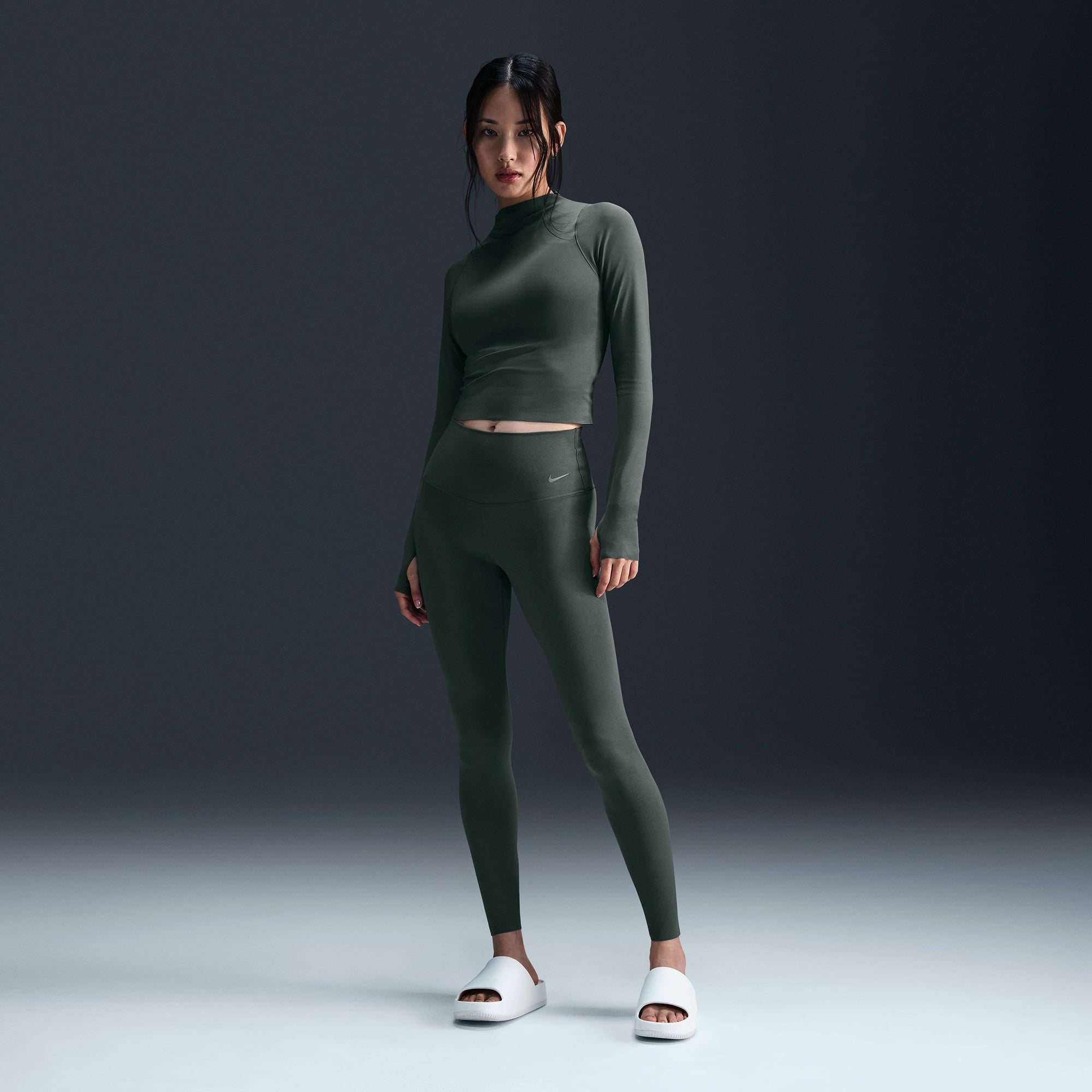 Nike Dri-Fit Zenvy Kadın Yeşil Tayt