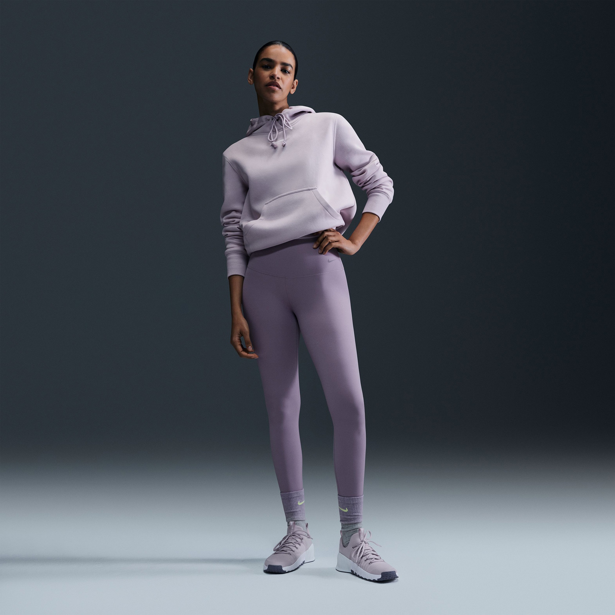 Nike Dri-Fit Zenvy Kadın Mor Tayt