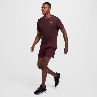  Nike Dri-Fit Miler Erkek Bordo T-Shirt