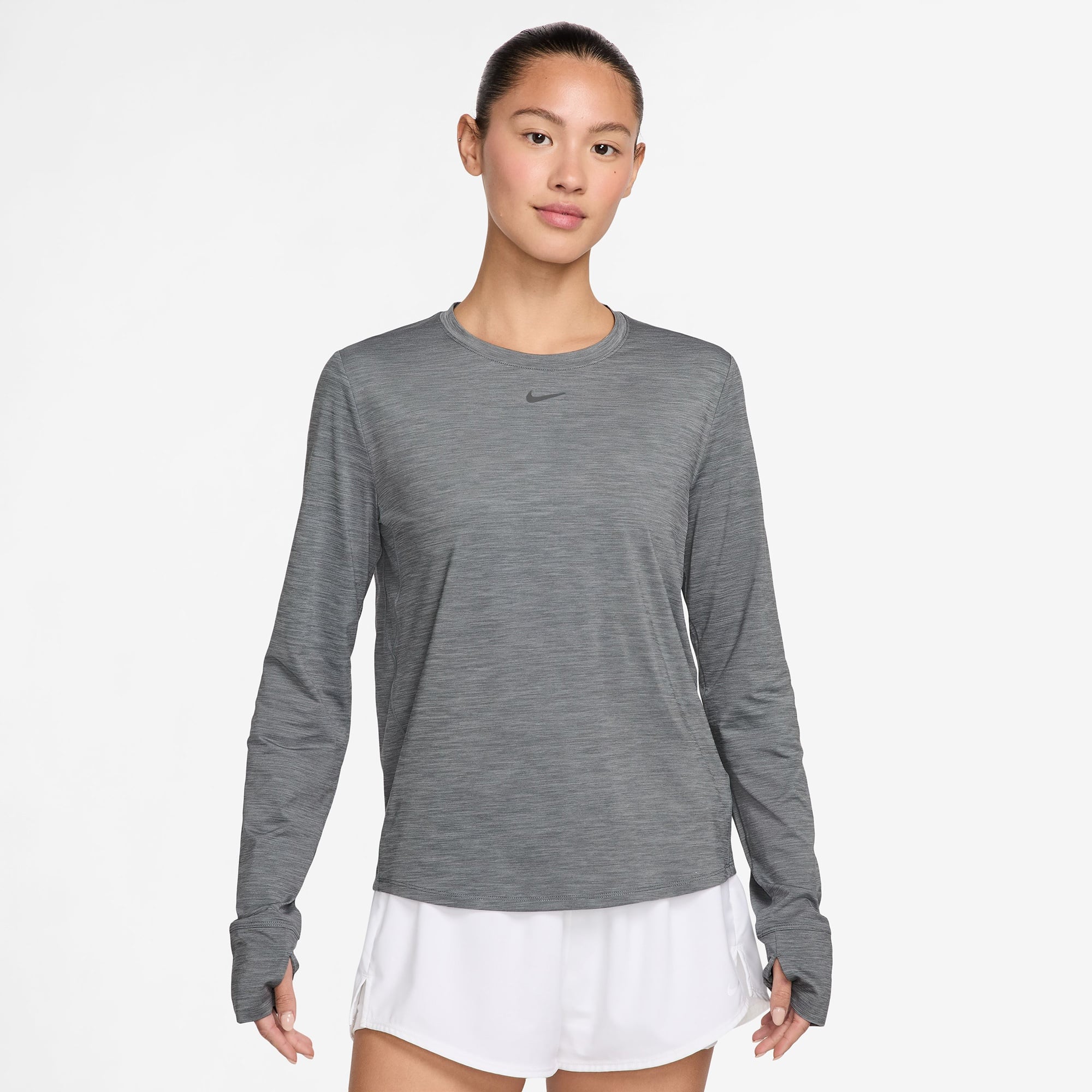 Nike One Classic Dri-Fit Kadın Gri Sweatshirt