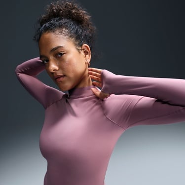  Nike Dri-Fit Zenvy Kadın Mor Uzun Kollu T-Shirt