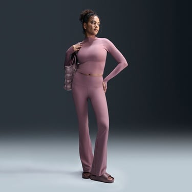  Nike Dri-Fit Zenvy Kadın Mor Uzun Kollu T-Shirt