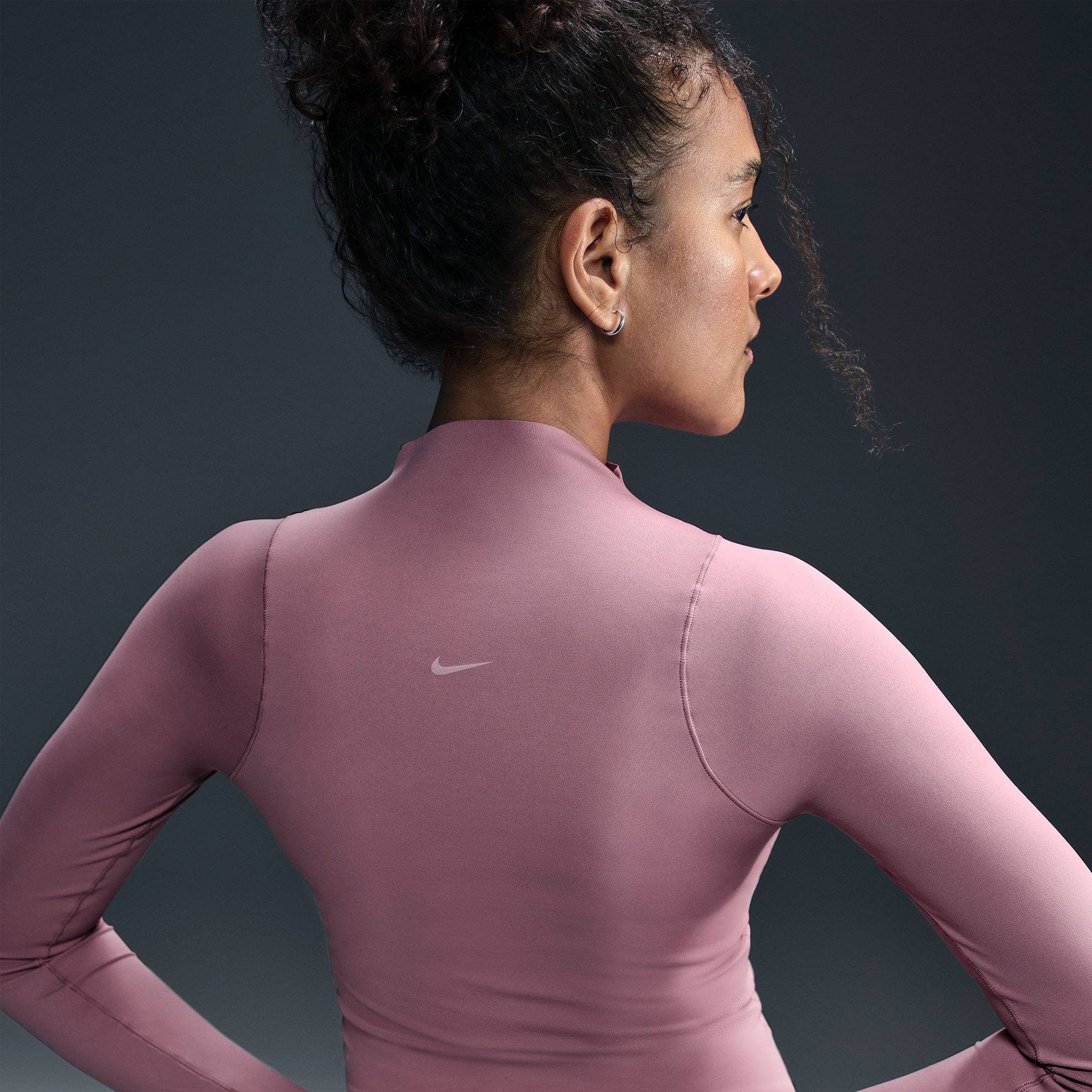 Nike Dri-Fit Zenvy Kadın Mor Uzun Kollu T-Shirt