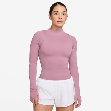  Nike Dri-Fit Zenvy Kadın Mor Uzun Kollu T-Shirt