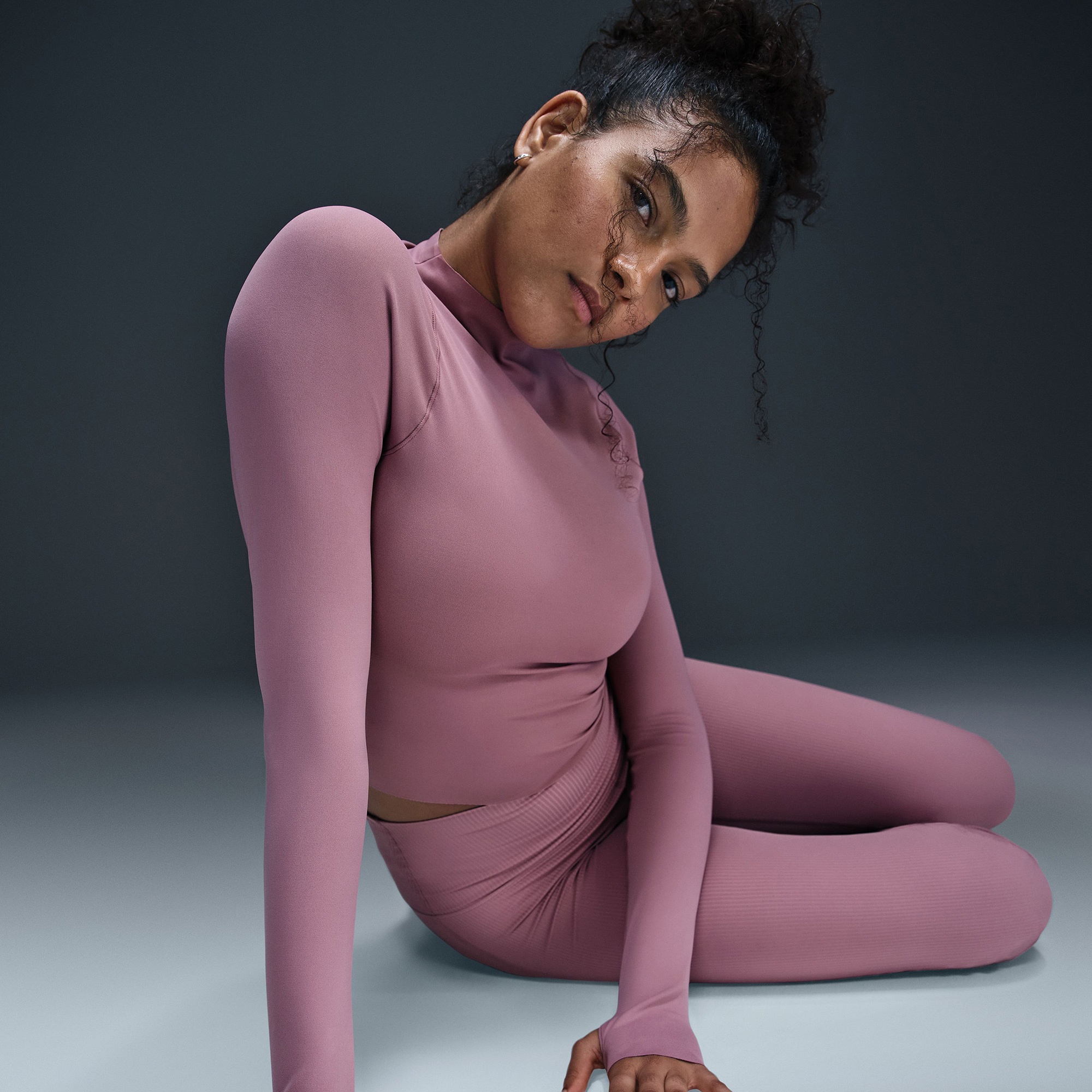 Nike Dri-Fit Zenvy Kadın Mor Uzun Kollu T-Shirt