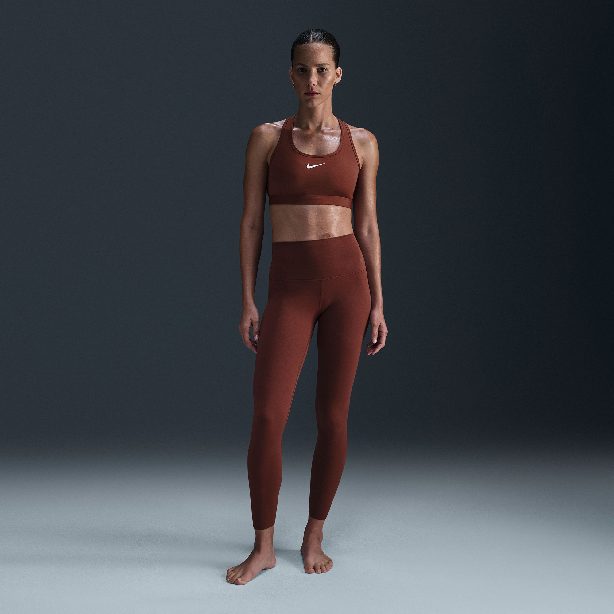 Nike Dri-Fit Zenvy High Rise Kadın Kahverengi Tayt