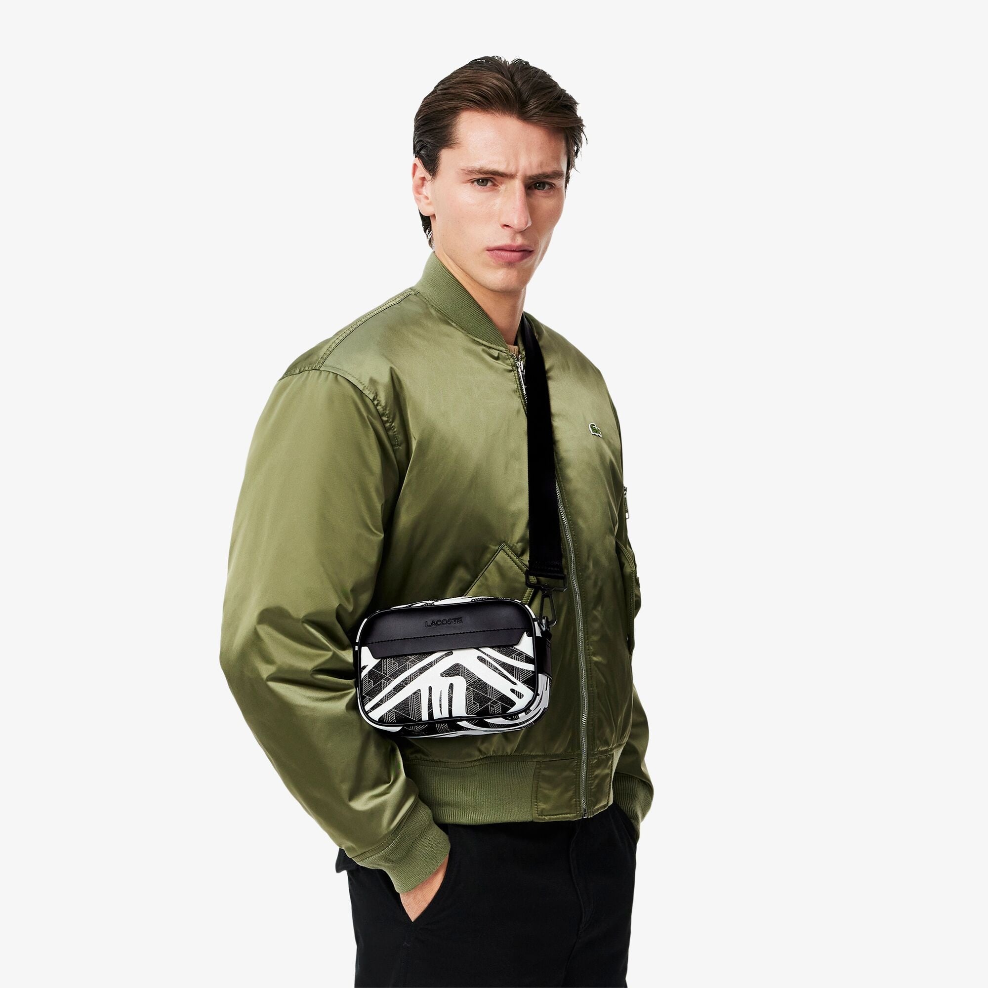 The Blend Erkek Baskılı Monogram Siyah Postacı Çantası