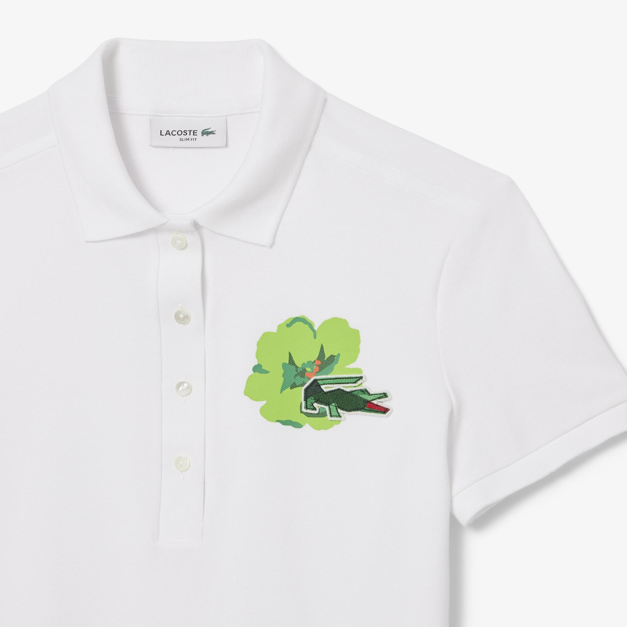 Kadın Slim Fit Beyaz Polo