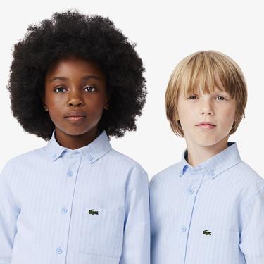  Çocuk Çizgili Mavi Gömlek