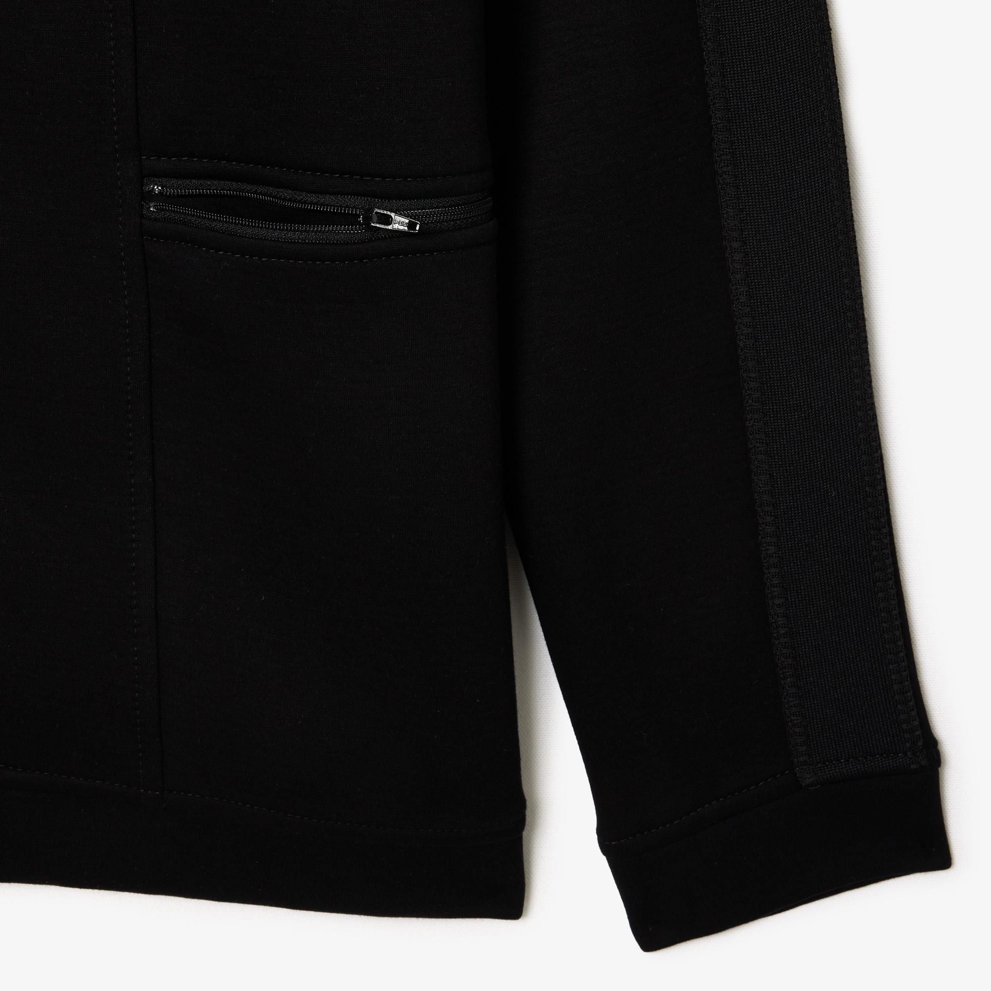 Erkek Regular Fit Fermuarlı Siyah Sweatshirt