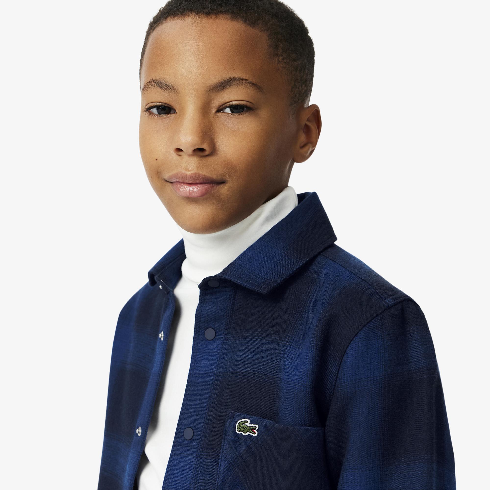 Erkek Çocuk Ekose Lacivert Gömlek