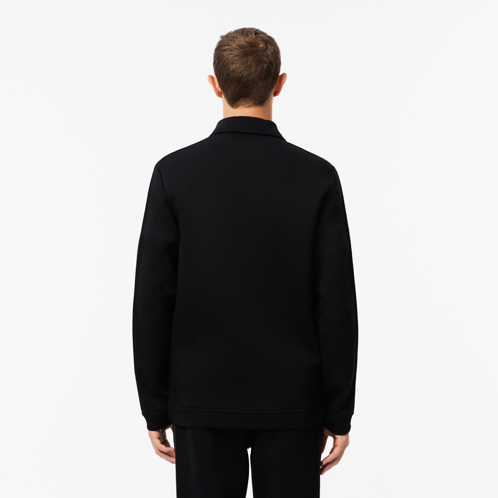 Erkek Regular Fit Fermuarlı Siyah Sweatshirt