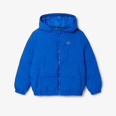  Lacoste Çocuk Kapüşonlu Mavi Şişme Mont