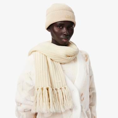  Kadın Beyaz Yün Atkı