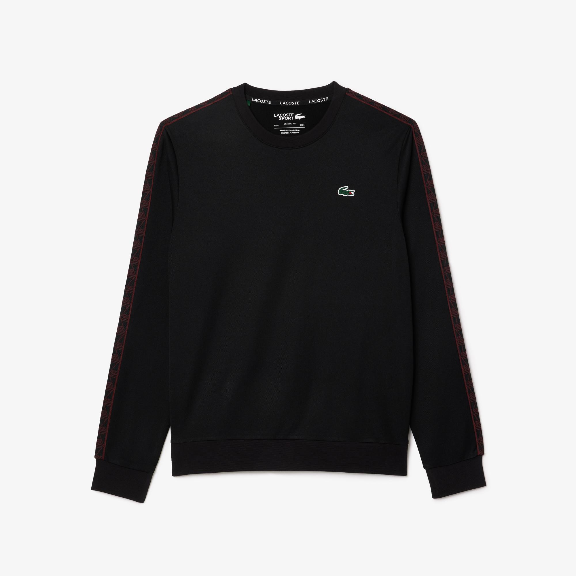 Erkek Classic Fit Bisiket Yaka Baskılı Siyah Sweatshirt