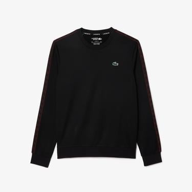  Erkek Classic Fit Bisiket Yaka Baskılı Siyah Sweatshirt